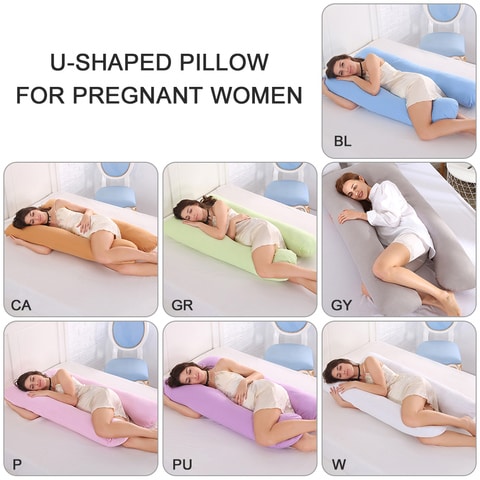 Decdeal - Pregnancy Pillow U Shaped Maternity Pillow with Washable Cotton Cover for Side Sleeping and Back Pain Relief