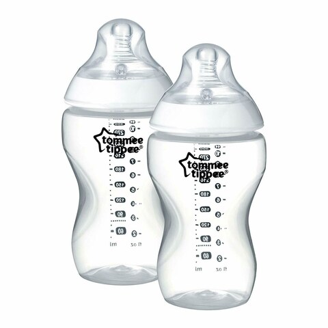 Tommee Tippee Closer To Nature Feeding Bottle TT422620 Clear 340ml Pack of 2