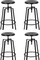 LANNY Set of 4 Black Adjustable Height Barstool/High Chair T3303, Antique Vintage Industrial Full Metal Furniture with Swivel Lift for Home/office/Restaurant/Desk/Bar/Caferteria/Kitchen/Coffee
