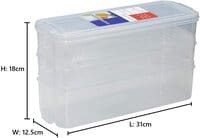 Aiwanto 4 Pack 3 Layer Storage Box Fridge Storage Containers Vegetables Egg Storage Box Bins Kitchen Cabinet Organizer