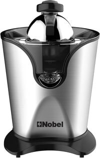 Nobel Portable Handle Juicer 2 Cones With 2 Sizes Stainless Steel Filter, Overheat Protection Anti Slip Feet, Silver &amp; Black Color NJ407 Silver &amp; Black 1 Year Warranty