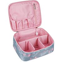 SKY-TOUCH Travel Cosmetic and Makeup Bag, Portable and Large Capacity Shower Toiletries Organizer for Women and Girls, Flamingo (20cm x 20cm x 10c
