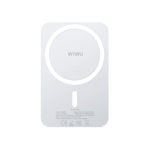 WIWU Snap Cube Magnetic Wireless Charging 5000mAh Power Bank - White