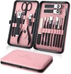 Buy Keiby Citom Manicure Set Professional Nail Clippers Kit Pedicure Care Tools- Stainless Steel Women Grooming Kit 18Pcs For Travel Or Home (Pink) in UAE