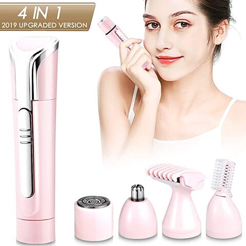 Aiwanto Electric Hair Removal For Women 4 in 1 Waterproof Painless Facial Hair Removal Cordless Bikini Eyebrow Trimmer Nose Body Hair Shaver