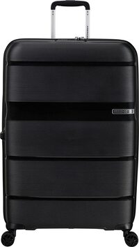 American Tourister Linex Hard Large Check-In Luggage Trolley Bag, Vivid, Black, 81 cm