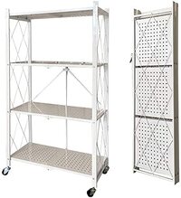 Buy 5 Tier Metal Storage Rack Foldable Shelf Kitchen Organizer Bedroom  Shelves Rolling Cart Online - Shop Home & Garden on Carrefour UAE