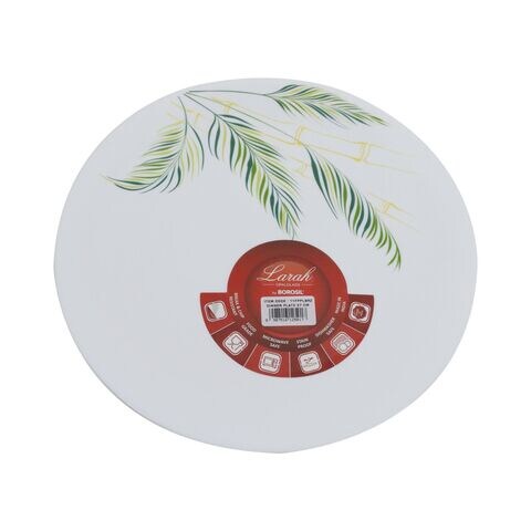 Borosil Larah Plano Breeze Dinner Plate White 27cm