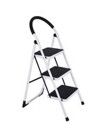 اشتري Generic Foldable Step Ladder With Rubber Handgrip White/Black 44Inch في الامارات