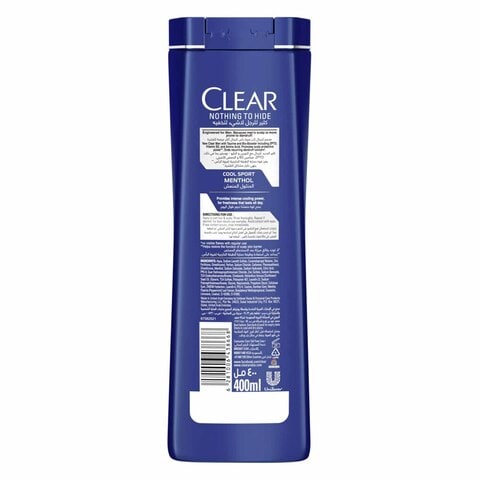 Clear Cool Sport Anti Dandruff Shampoo With Menthol White 400ml