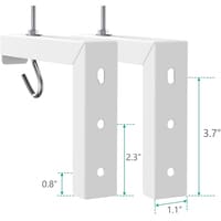 Wownect Projector Screen L-Bracket Ceiling Or Wall Mount Hanging Universal Adjustable Extension with Hook Manual Kit 6&quot; Mounting Accessories
