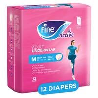 Fine Active Female Postpartum Diapers Medium Size Pack Of 12 Pull-Ups