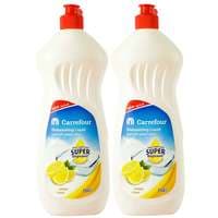 Carrefour Lemon Dishwashing Liquid Super Degreaser 750ml Pack of 2