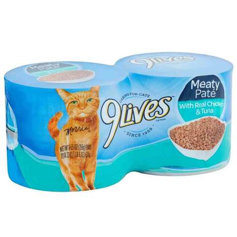 9 Lives Cat Food With Real Chicken And Tuna Dinner 156 Gram 4 Pieces