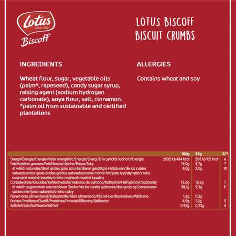 Lotus Biscoff  Crumble  Crushed Biscoff Biscuits  750g