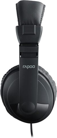 Rapoo H150 Wired USB Headset With Microphone, Over Ear Headphone With Stereo Sound USB Port &amp; Noise Cancelling 360&deg; Microphone, Adjustable Headband, Lightweight, Black
