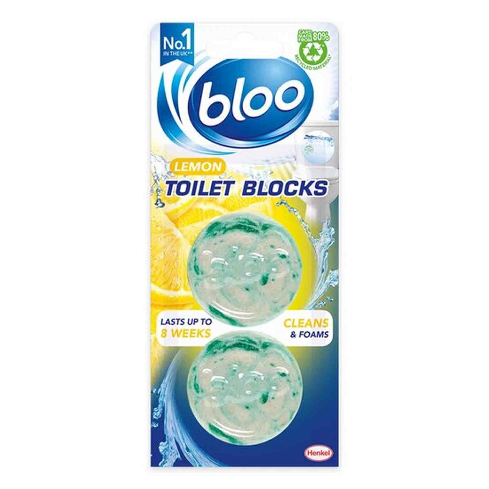 Buy Bloo Toilet Cleaner Blocks Citrus 38g x2 Online Shop Cleaning