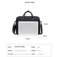 Arctic Hunter Laptop Case Crossbody Lightweight Adjustable Shoulder Strap Durable Business Briefcase 15.6 Inch Carry On Multiple Pockets Messenger Bag for Unisex GW00017 Black
