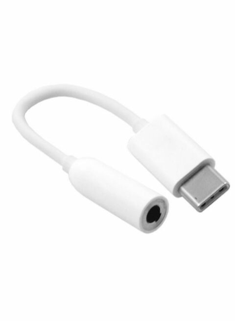 Generic Type-C To 3.5 mm USB Audio Jack Cable Adapter White
