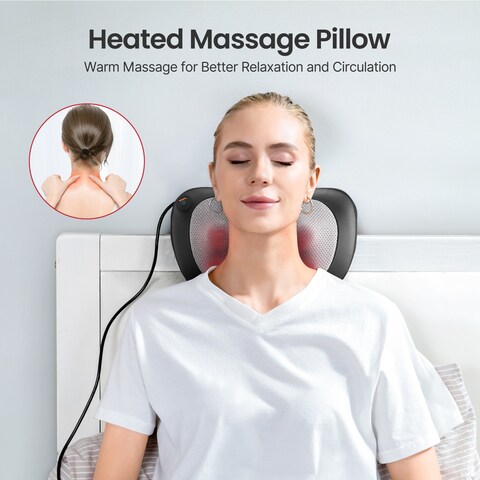 Heated store pillow massager