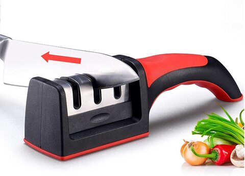 Manual Knife Sharpener,2-Stages Knife Sharpener with Suction Base for  Straight knife, Restore and Polish Blades: Buy Online at Best Price in UAE  