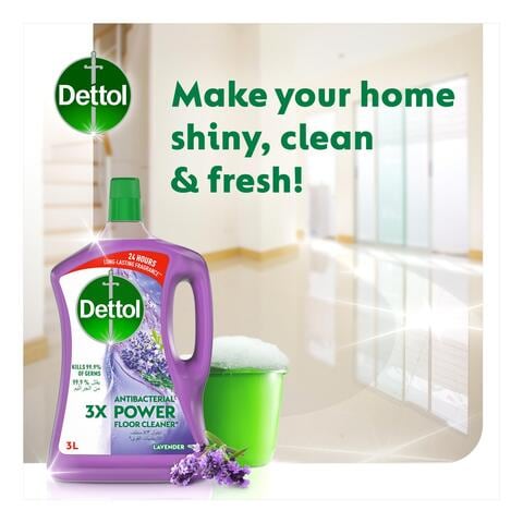 Dettol Lavender Antibacterial Power Floor Cleaner 3L With All-Purpose Cleaner Lemon Squeeze 500ml