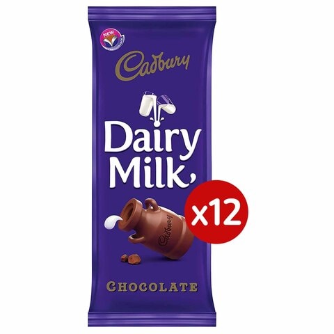 Cadbury Dairy Milk Chocolate - 90 gram - 12 Pieces