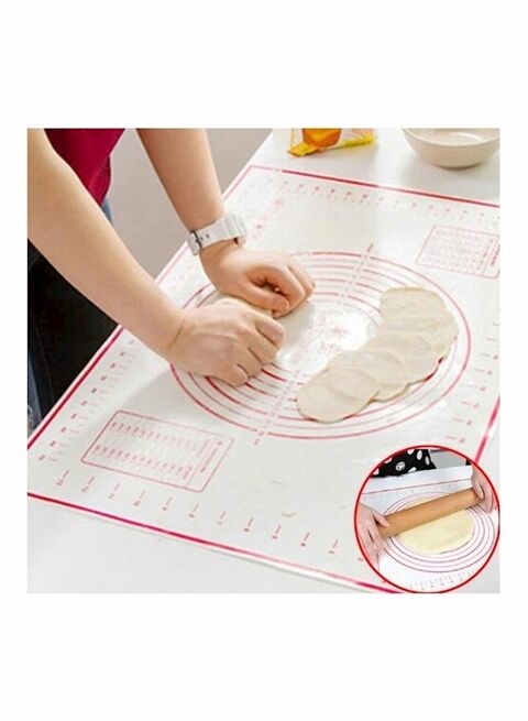 Generic Silicone Baking Mat White/Red 60X40Centimeter