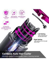 Generic Automatic Cordless Auto Hair Curler With Accessories Black/Pink