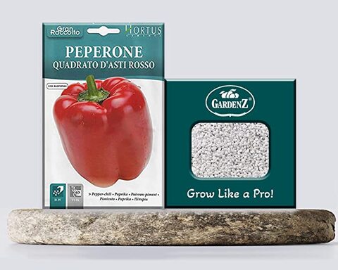 Pepper Seeds   Model COD.BGOPEP004 Brand HORTUS   Origin Italy + Agricultural Perlite Box (5 LTR.) by GARDENZ