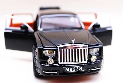 Generic Car Model, Rolls-Royce Phantom Diecast Sound &amp; Light &amp; Pull Car Model, 1:24 (Black)