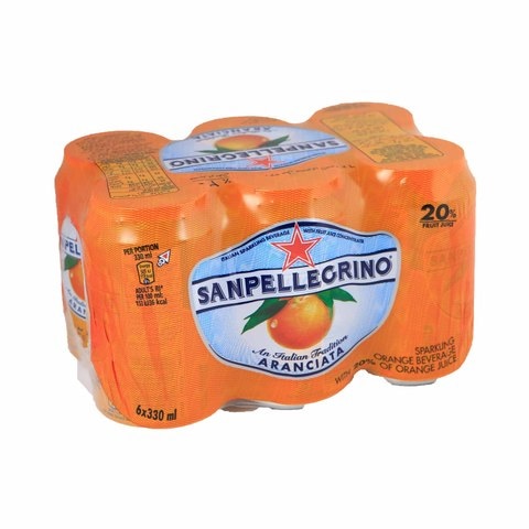 San Pellegrino Drink Sparkling Orange Flavor 330 Ml 6 Pieces