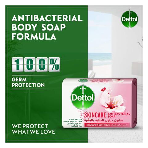 Dettol Skincare Anti-Bacterial Bathing Soap Bar  Rose &amp; Sakura Blossom Fragrance, 120g