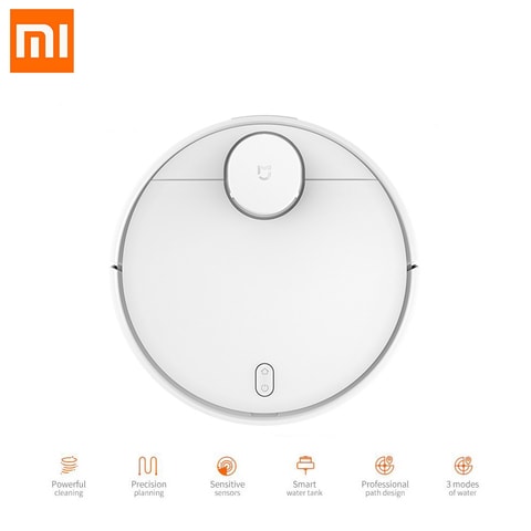 Xiaomi Mi Robot Vacuum Cleaner 2 in 1 Sweep &amp; Mop, Auto-Cleaning Expert, Water Tank, 3 Cleaning Modes, Smart Navigation, Works with Google Assistant Alexa, White