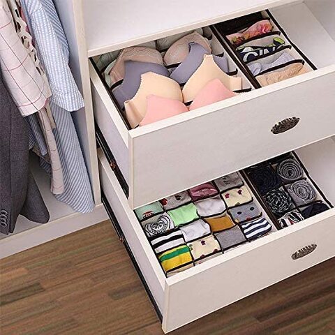 Buy Pcs/Set Storage Box Non-woven Fabric Cardboard Foldable Case Divider  For Necktie Bra Sock Underwear Organizer Container Home Closet Organizer  Boxes for Storage Online - Shop Cleaning & Household on Carrefour UAE