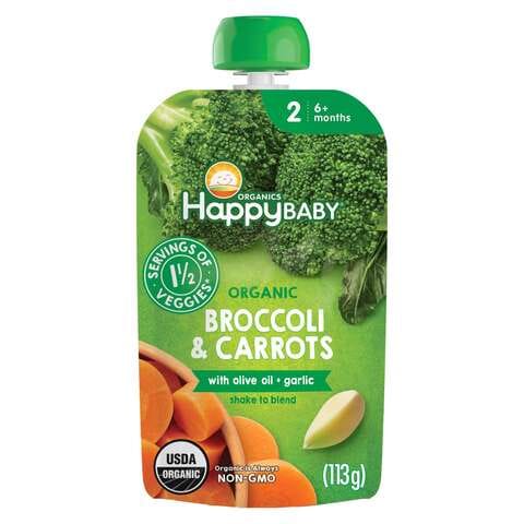 Happy Family Organic Broccoli And Carrot Baby Food 113g