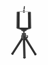 East Lady 2-Section Extendable Aluminum Alloy Mini Tabletop Tripod + Adjustable Phone Holder with 1/4&quot; Screw Mounts for 5.5-8.5cm Width Smartphones Black