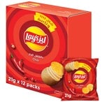 Buy Lays Chilli Potato Chips 21g x Pack of 12 in Kuwait