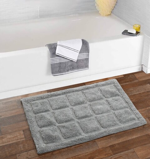 Home Style Shemtron Cotton Bath Mat Silver 50X80 cm