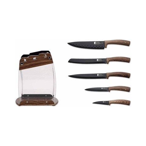 Bergner Moncayo Knives With Block BG-9078 Multicolour Pack of 6