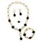 Tanos - Fashion Gold Plated Set (Necklace &amp; Earring) Black Stone