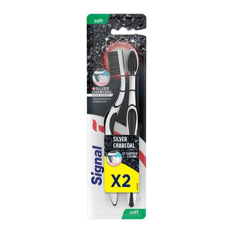 Signal toothbrush silver charcoal soft x 2