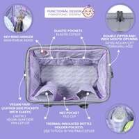 Milk&amp;Moo Tote Diaper Bag, Quilted, Large, for Baby Care, Travel Bag, Hospital Bag, Water Resistant, Vegan Leather, Heat Insulated Pockets, Shoulder Bag, Dark Grey