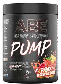 Applied Nutrition Abe Pump Pre Workout Stim Free, Increase Physical Performance, Enhance Energy And Pump, Red Hawaiian Flavor, 40 Servings