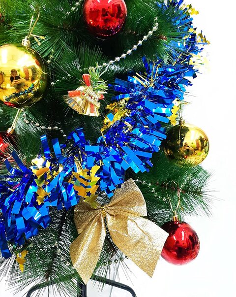 Buy Party Time 1pc 2meters Blue  Gold Shiny Christmas Tinsel Garland For  Christmas Hanging Decoration, Christmas Tree Decorations Party Supplies -  New Year Decorations Online - Shop Home  Garden on