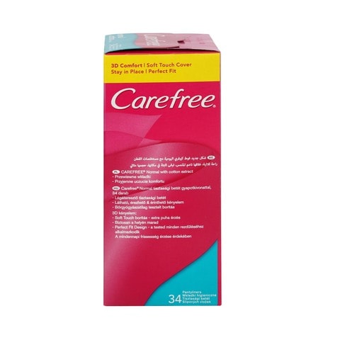 Carefree Cotton Unscented Pantyliners 34&#39;s