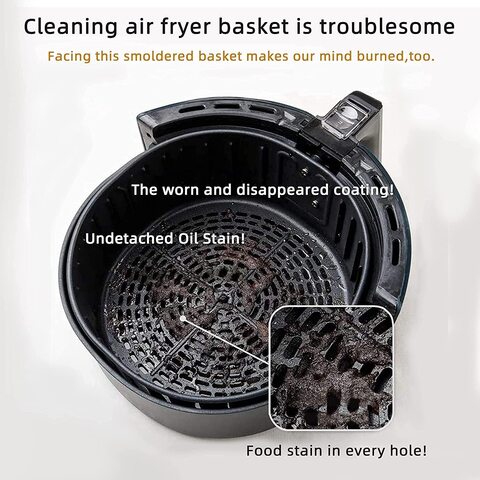 Air Fryer Silicone Pot, XIILSIE 2Pcs Round Food Safe Non Stick Air Fryer  Basket Accessories, Reusable Replacement of Flammable Parchment Liner Paper