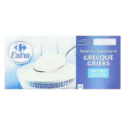 Carrefour Extra Plain Greek Yoghurt 150g Pack of 4