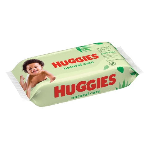 Huggies Natural Baby Wipes, Aloe Vera Wipes, 1 Pack x 56 Wipes