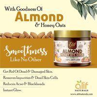 Alif Naturals Orgainc Almond Scrub With Goodness Of Honey &amp; Oats, Exfoliating Scrub For Tan Removal &amp; Soft Smooth Skin, For Women &amp; Men, 100 ML, Paraben &amp; SLS Free (Pack Of 2)